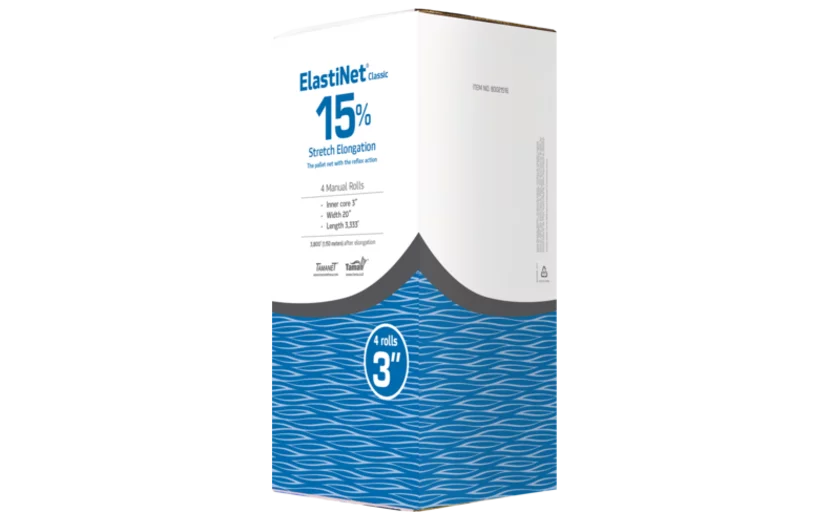 Box of ElastiNet Classic with 15% stretch elongation, containing 4 manual rolls by Tama